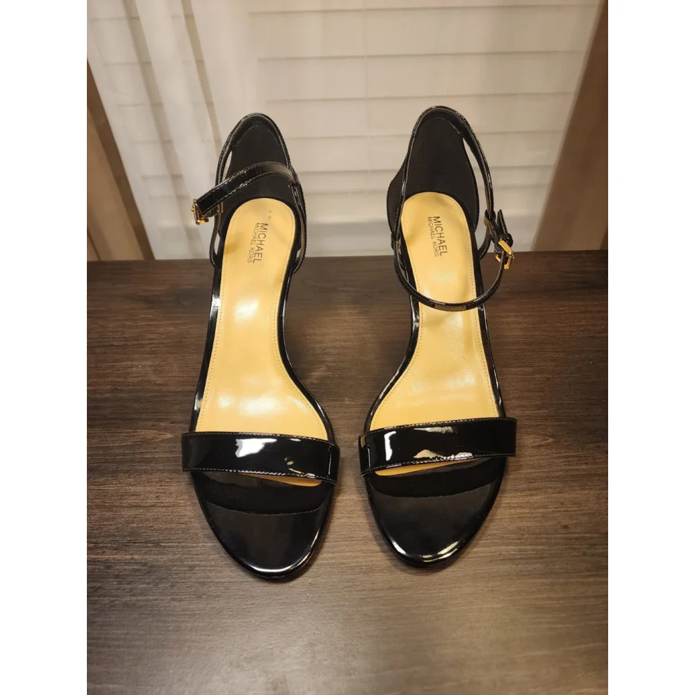 MICHAEL KORS Classic Leather Ankle Strap Stiletto Heel Sandals 9.5 M